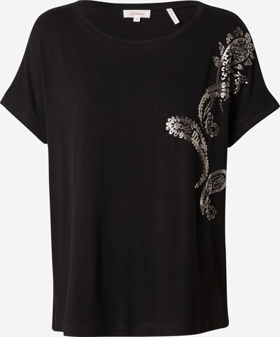 s.Oliver T-Shirt in silbergrau / schwarz, Produktansicht