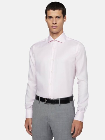 Boggi Milano Slim fit Koszula w kolorze różowy: przód