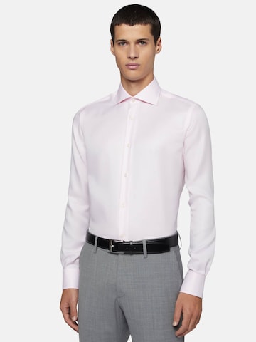 Boggi Milano Slim fit Button Up Shirt in Pink: front
