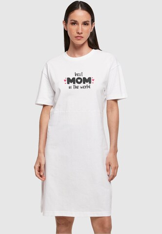 Merchcode Kleid 'Mothers Day - Best Mom In The World' in Weiß: Vorderseite