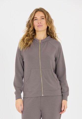 Athlecia Sweat jacket 'Jacey' in Brown: front