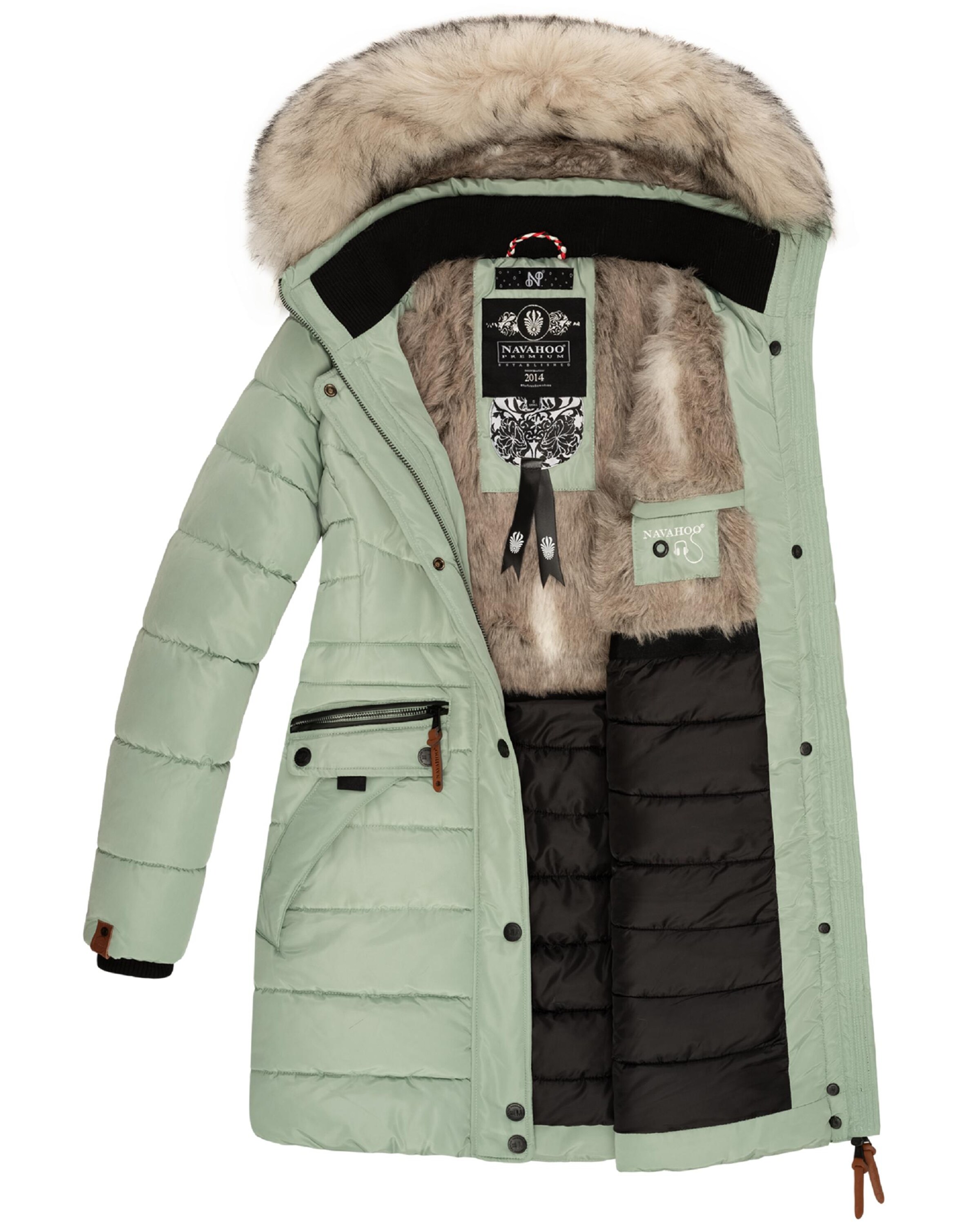 NAVAHOO Wintermantel 'Paula' in Groen