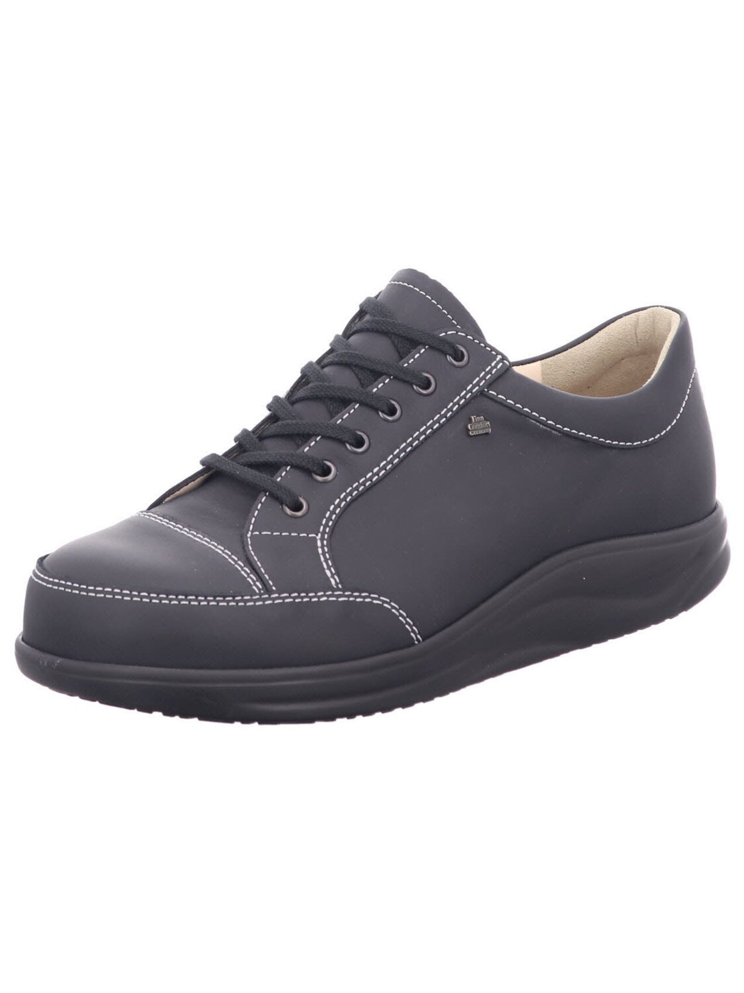 Finn Comfort - Zapatos con cordón 'Schnürschuh Herren 01167 615099 Echtleder in schwarz' en negro: frente