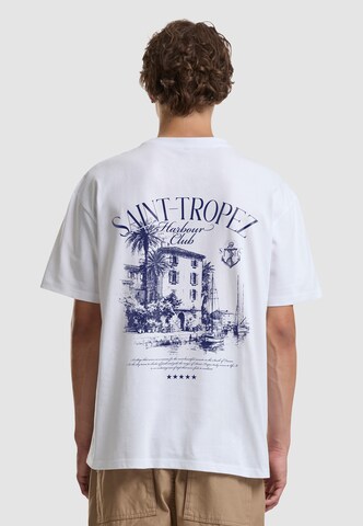 Mister Tee Shirt 'Hotel Saint Tropez' in Wit: voorkant