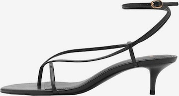MANGO T-Bar Sandals 'Sora' in Black: front