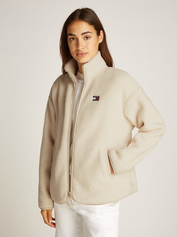 Tommy Jeans Ζακέτα φλις σε μπεζ: μπροστά