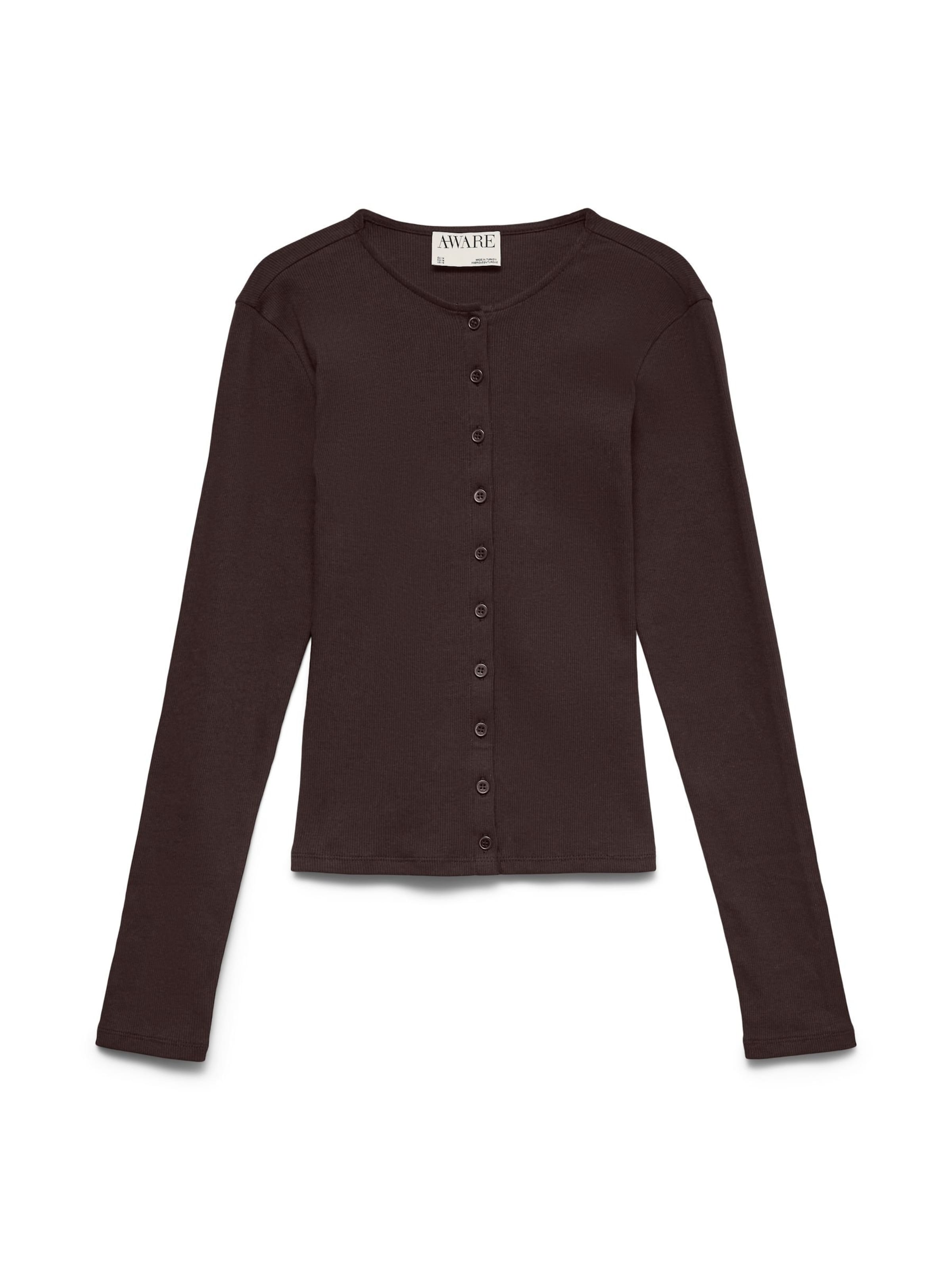 VERO MODA Gebreid vest 'EMMA' in Bruin: voorkant