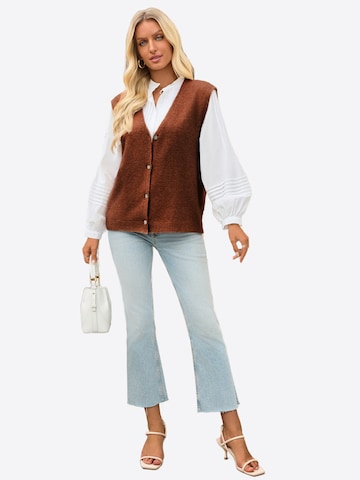 Imily Bela Πλεκτό γιλέκο σε καφέ