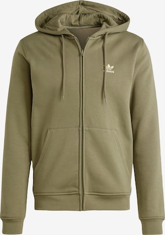 ADIDAS ORIGINALS - Sudadera con cremallera 'Trefoil Essentials' en verde: frente