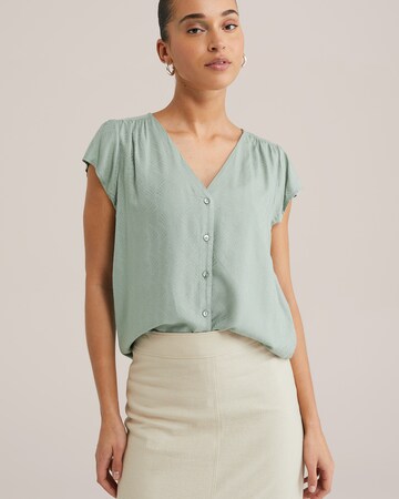 WE Fashion Blouse in Groen: voorkant
