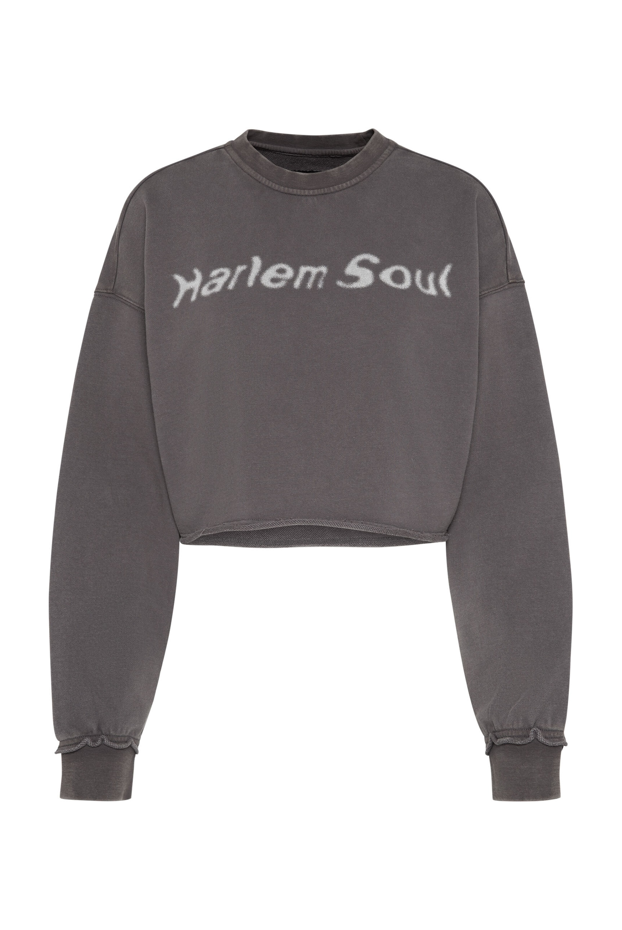 Harlem Soul LO-LA Cropped Sweatshirt printed in Grau: Vorderseite