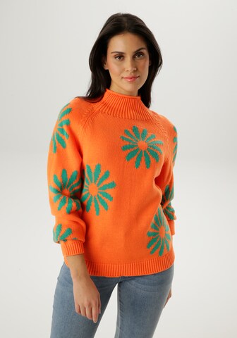 Aniston SELECTED Sweater in Orange: front