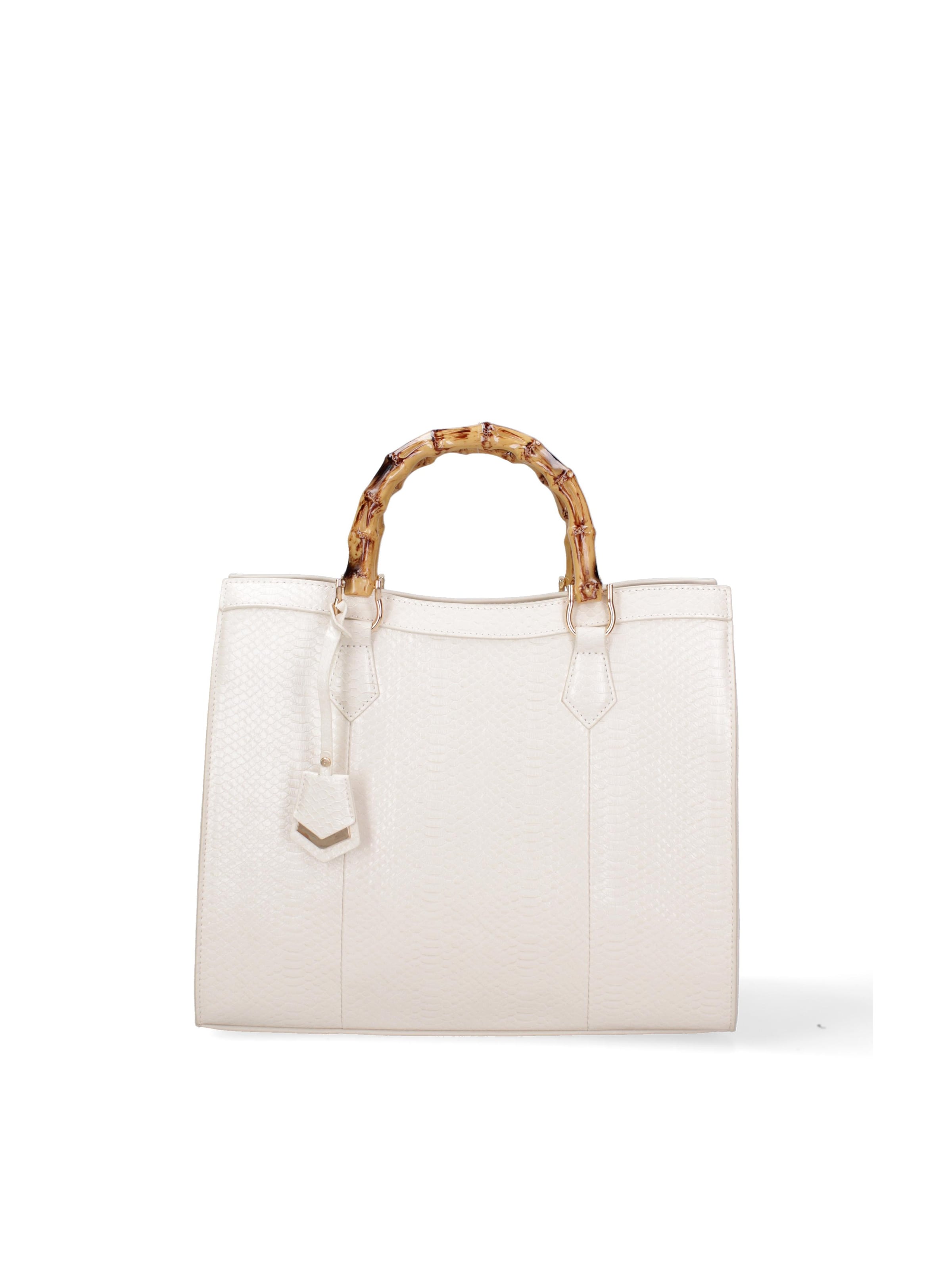Borsa a spalla 'Borsa a Spalla Donna Ecopelle Vegana con Manico Bambù' di Diana&Co. in beige: frontale