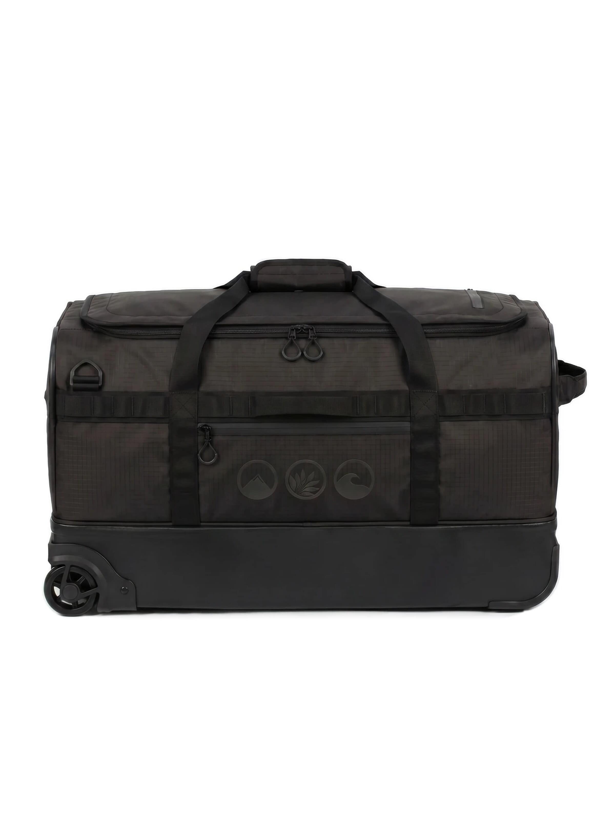 SONS OF ALOHA Travel Bag 'XL Rucksack mit Rollen FLOW Reisetasche mit Rollen' in Black: front