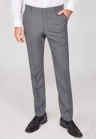 Steffen Klein Slim fit Pleated Pants in Grey: front