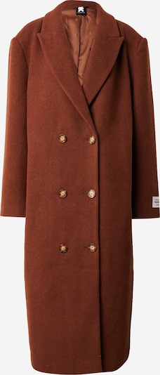 Karo Kauer Mantel in kastanienbraun / weiß, Produktansicht