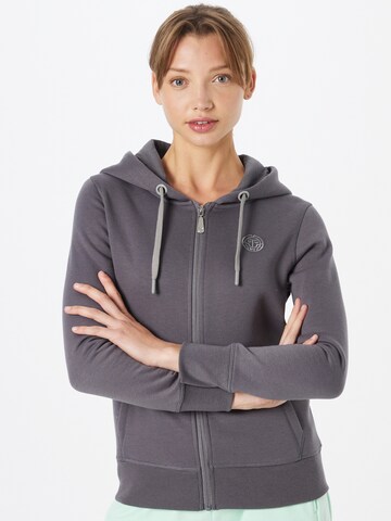 BIDI BADU Athletic Zip-Up Hoodie 'Moana' in Grey: front