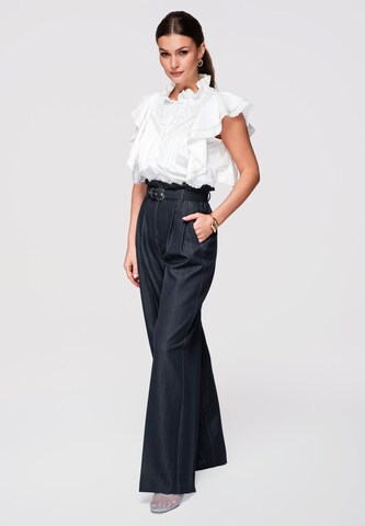 Ombre Bluse in Weiß