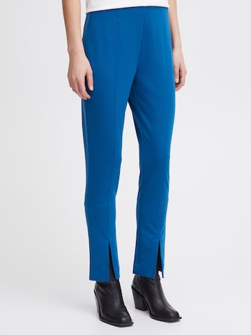 ICHI Normální Kalhoty 'KATE' – modrá: přední strana