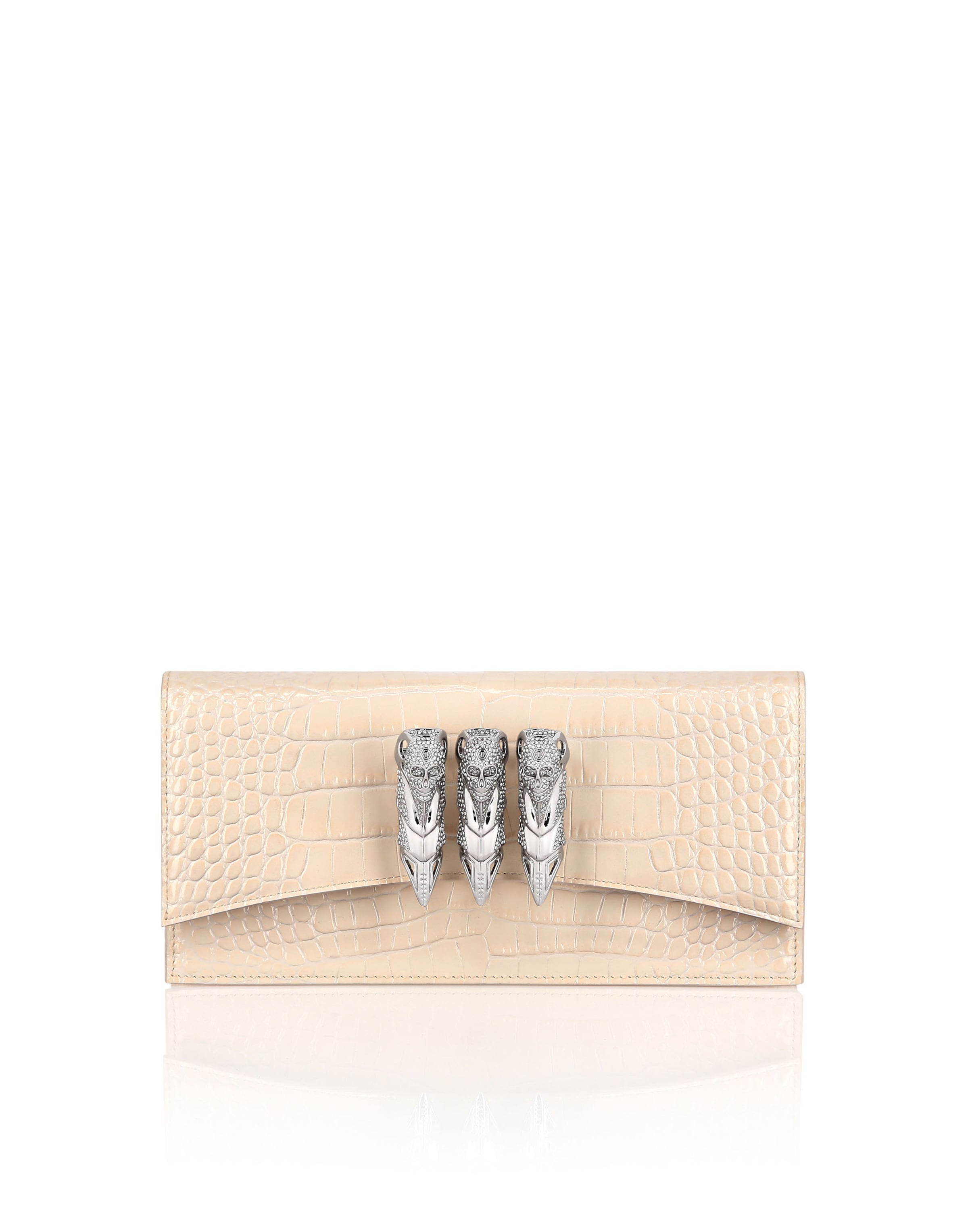 Philipp Plein - Bolso de noche en beige: frente