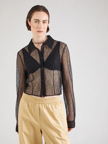 Camicia da donna di Moschino Jeans in nero: frontale