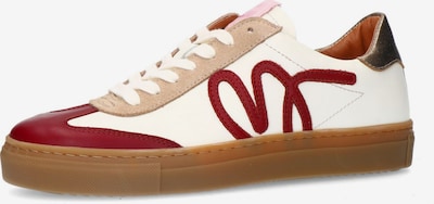 MANFIELD Sneaker in dunkelbeige / gold / karminrot / weiß, Produktansicht