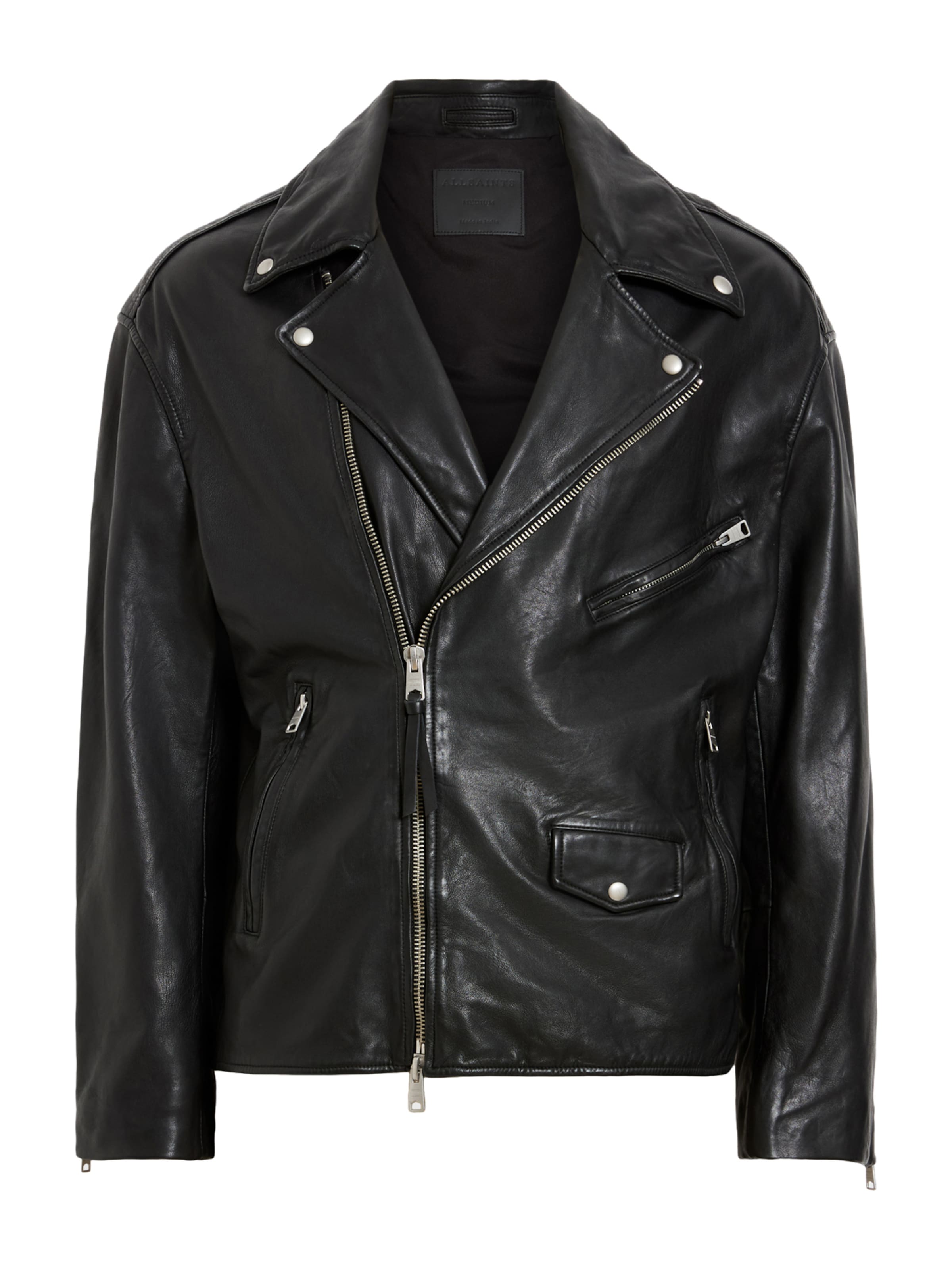 AllSaints Φθινοπωρινό και ανοιξιάτικο μπουφάν σε μαύρο: μπροστά