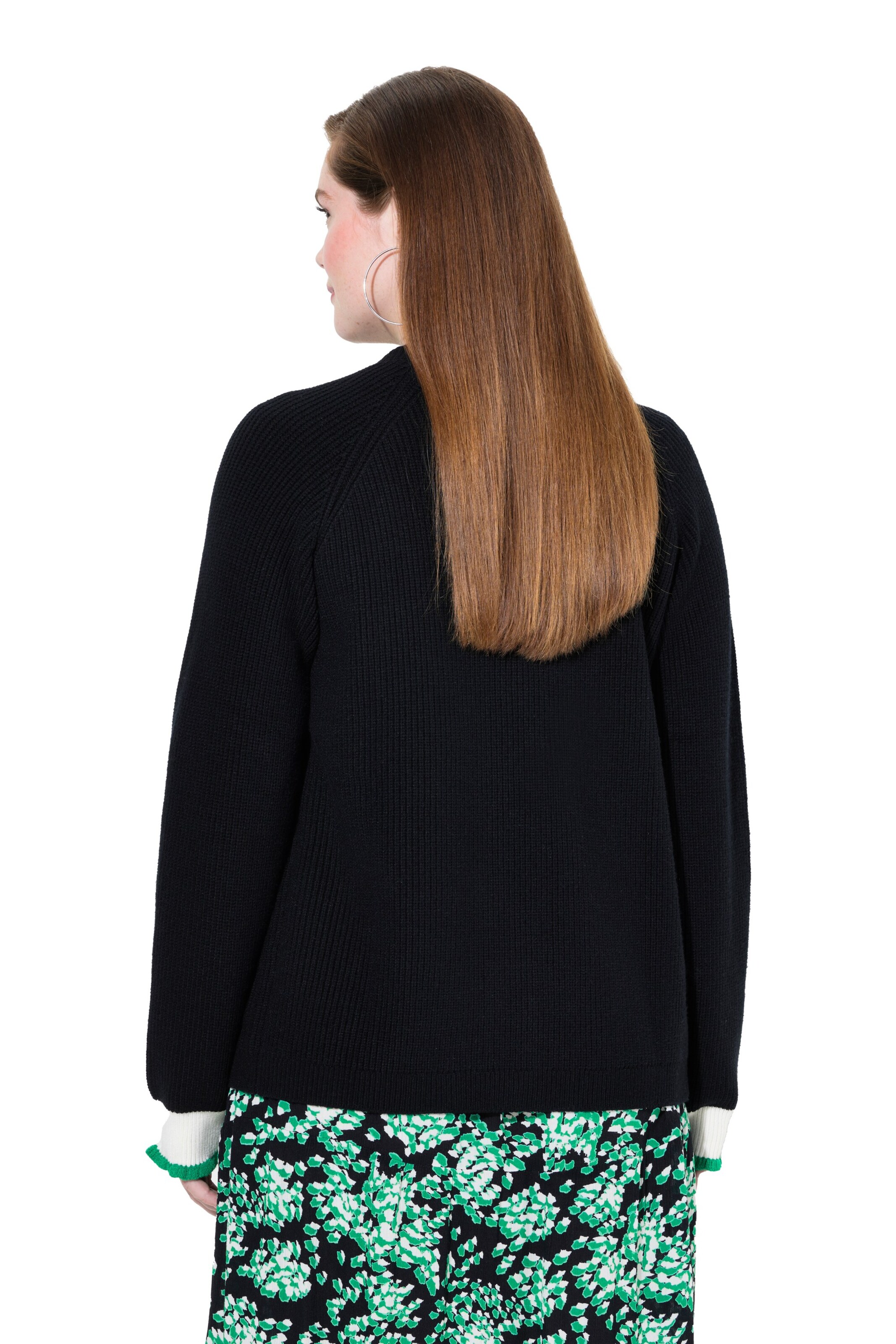 juoda Ulla Popken Kardiganas