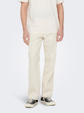 Only & Sons Loosefit Jeans 'Edge' in Beige: predná strana