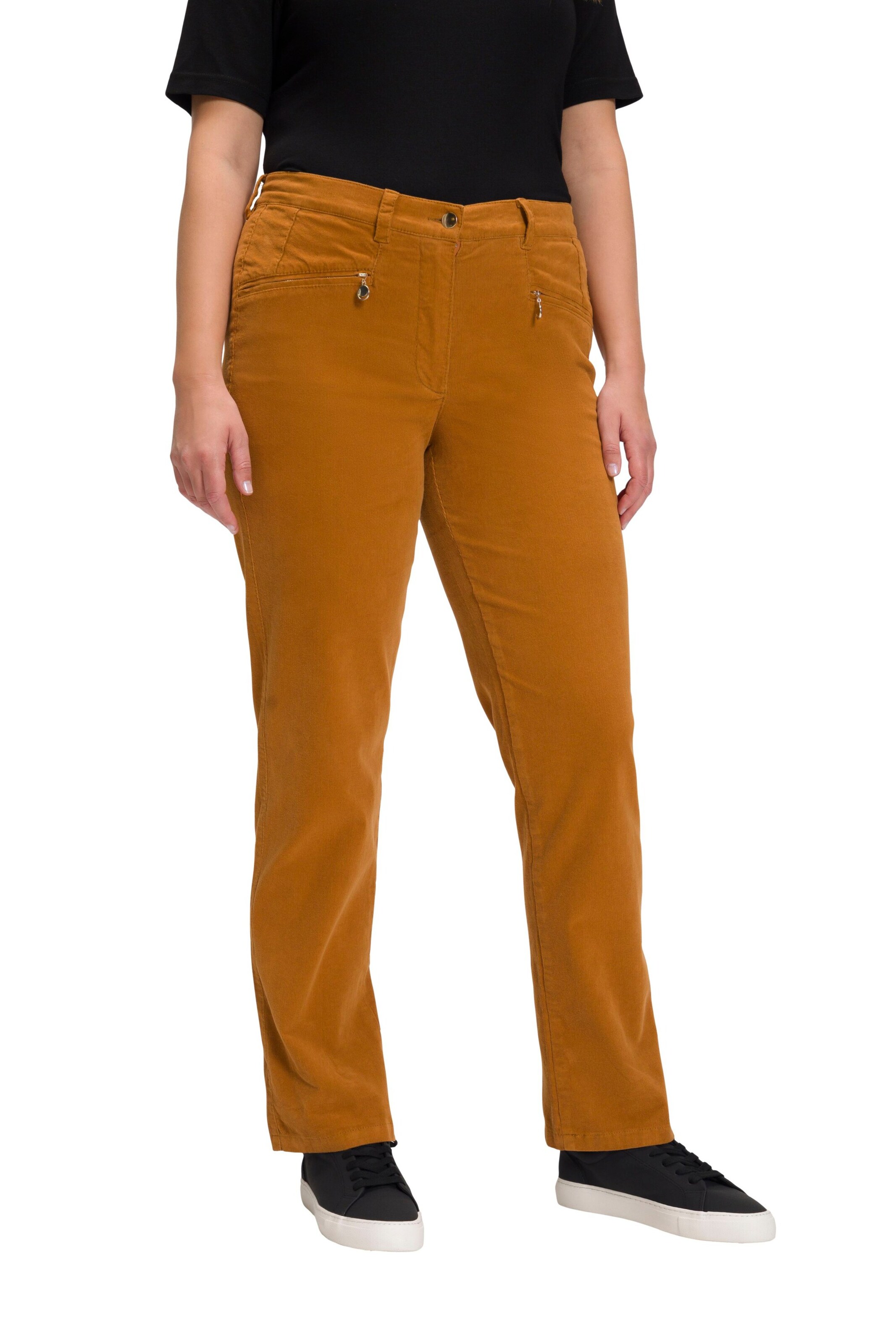 Regular Pantalon 'Mony' Ulla Popken en marron : devant
