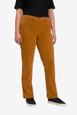 Regular Pantalon 'Mony' Ulla Popken en marron : devant