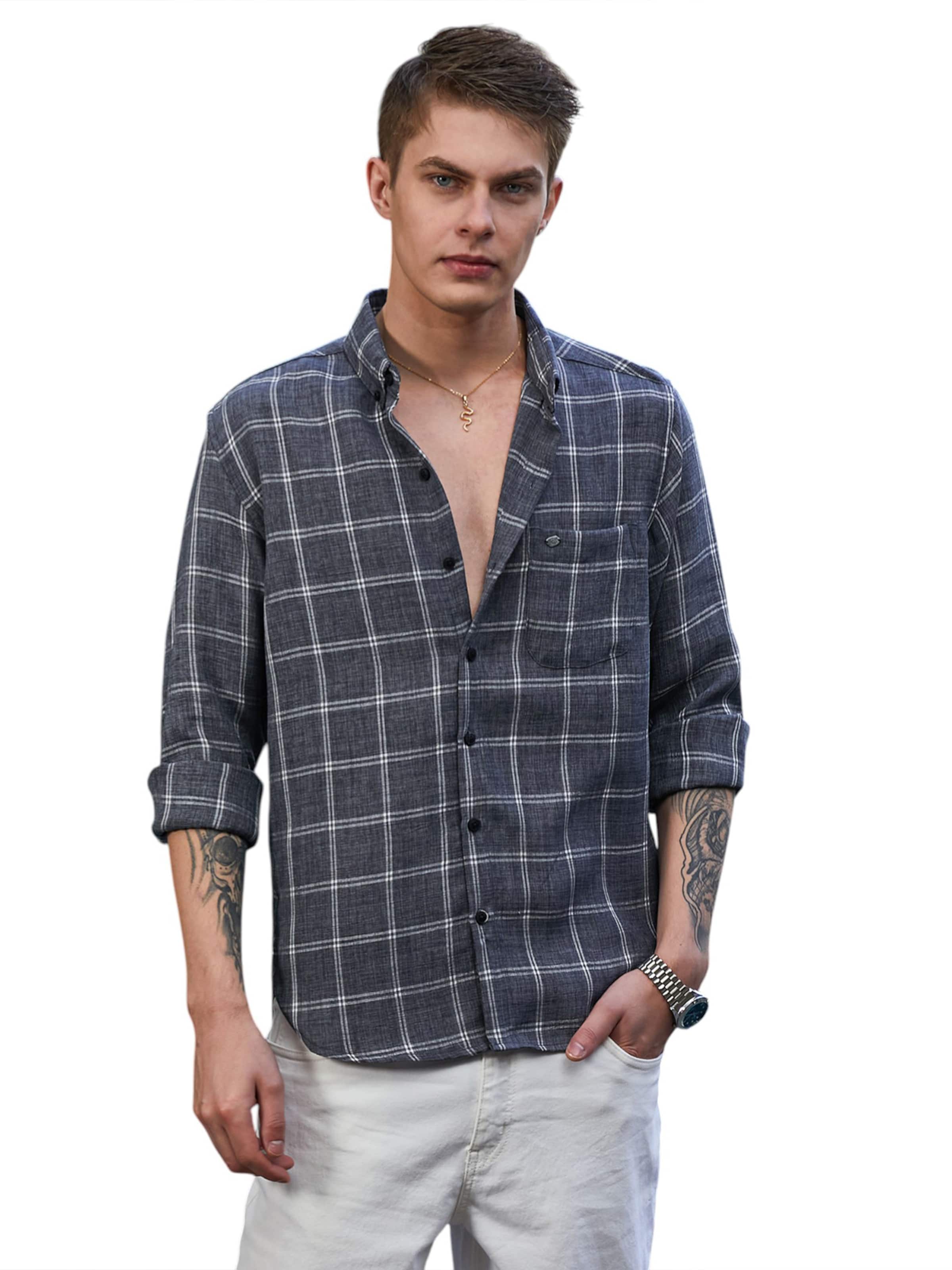 Campus Sutra - Regular Fit Camisa 'Jayleen' em cinzento: frente