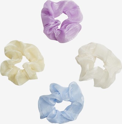 PIECES Scrunchie 'MILLE' in hellblau / hellgelb / helllila / offwhite, Produktansicht