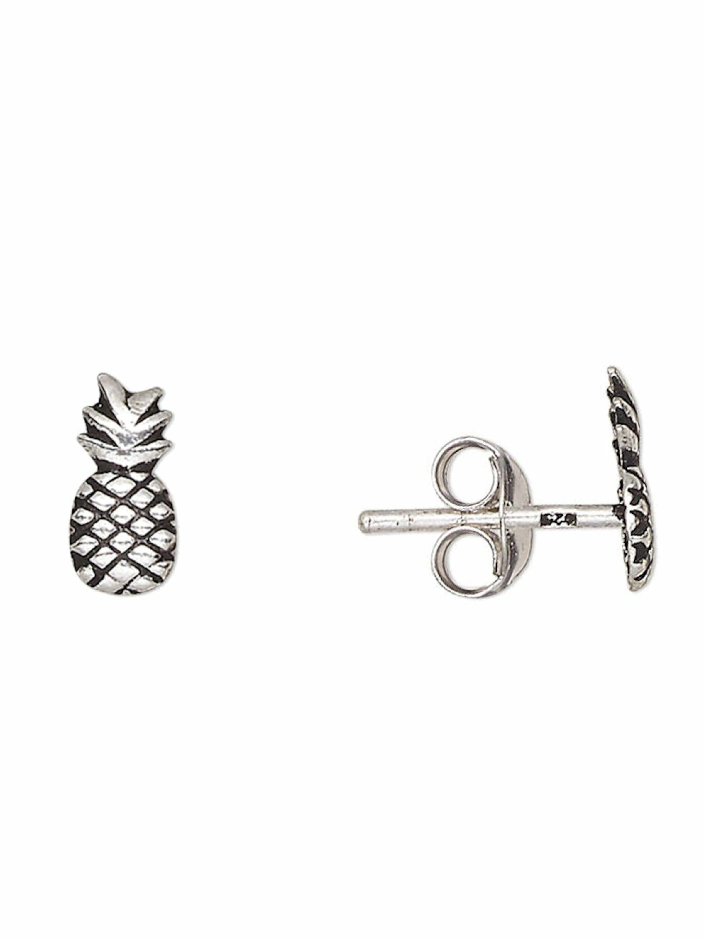 Gemshine Earrings 'Ananas' in Silver: front