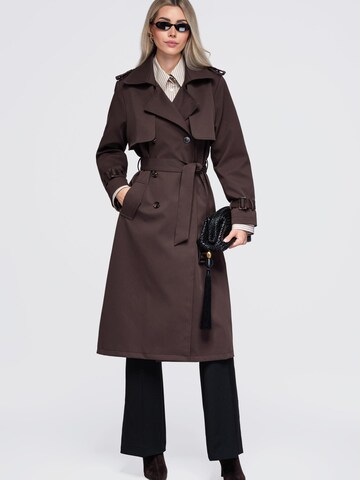 Ombre Between-seasons coat in Brown