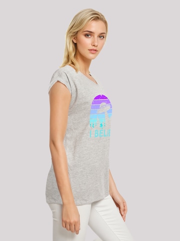 F4NT4STIC Shirt 'I Believe UFO Alien Raumschiff Retro' in Grijs