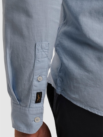 PME Legend Regular fit Skjorta 'Shirt in cotton/linen with garment-dye wash' i blå