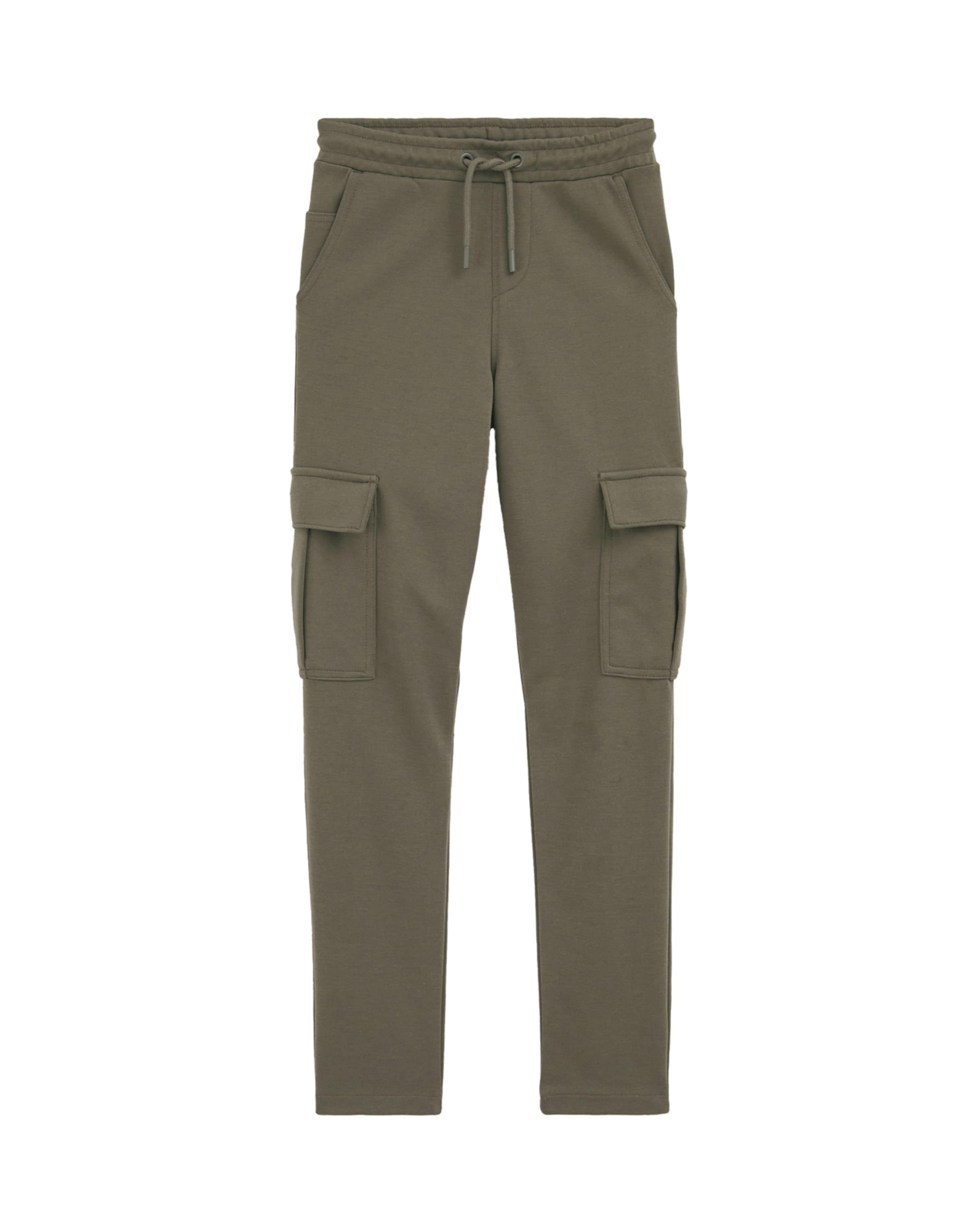 WE Fashion Regular Trousers in Green: front