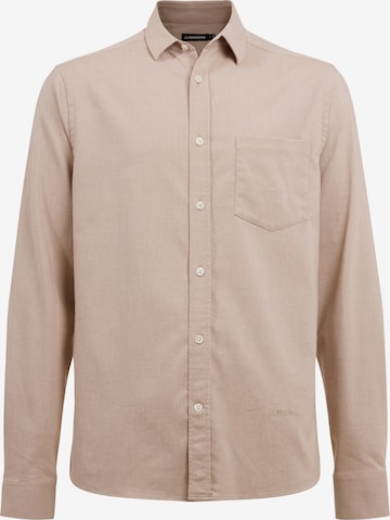 J.Lindeberg Slim fit Button Up Shirt in Brown: front