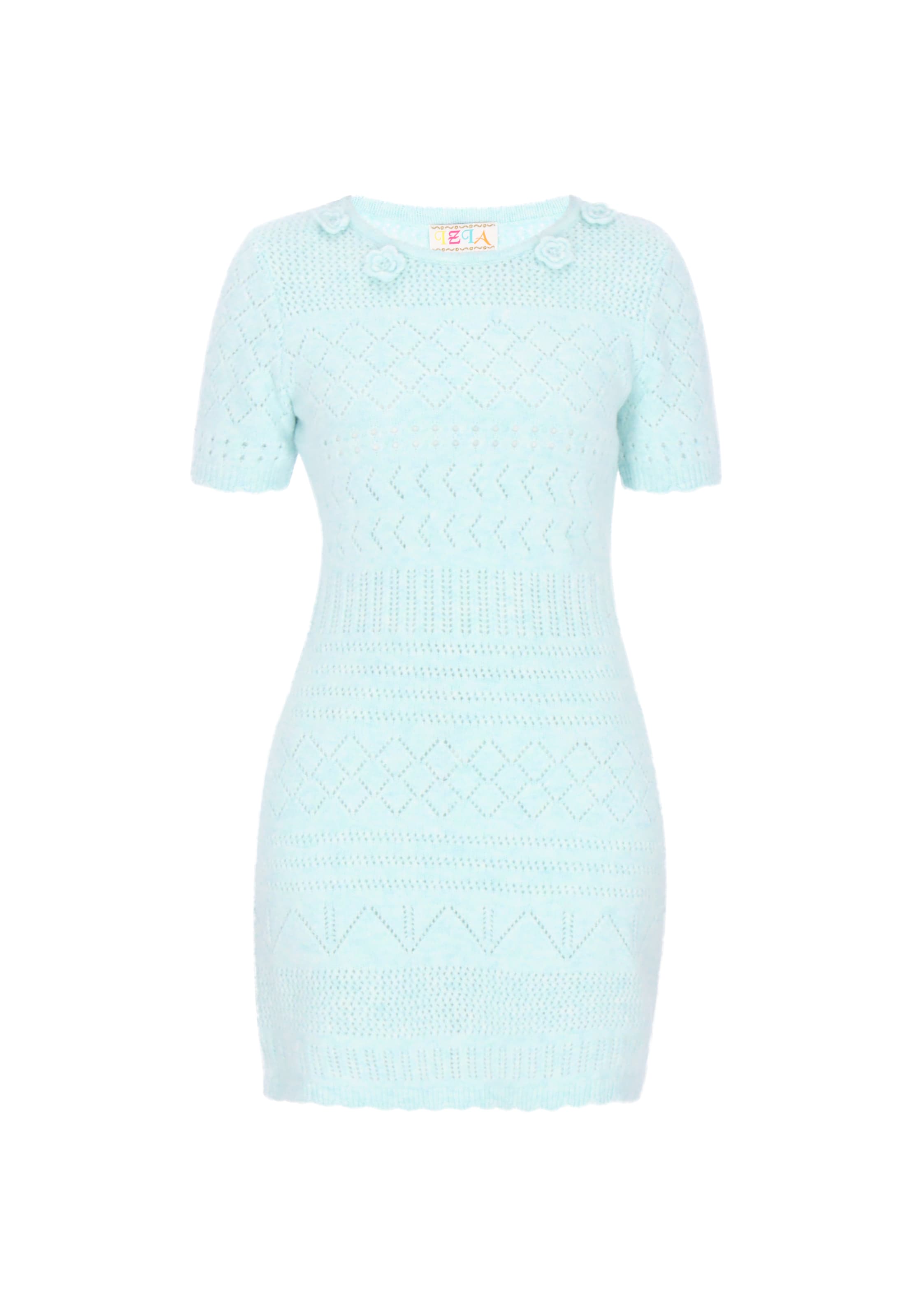 IZIA - Vestido de malha em azul: frente