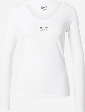 T-shirt EA7 Emporio Armani en blanc : devant