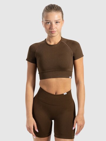 T-shirt ' Elna ' Smilodox en marron : devant