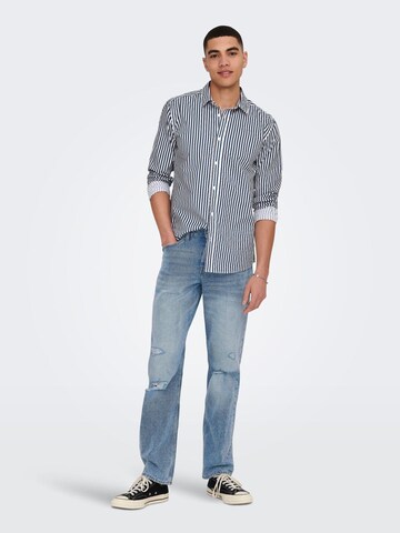 Only & Sons - Regular Fit Camisa 'Sane' em azul