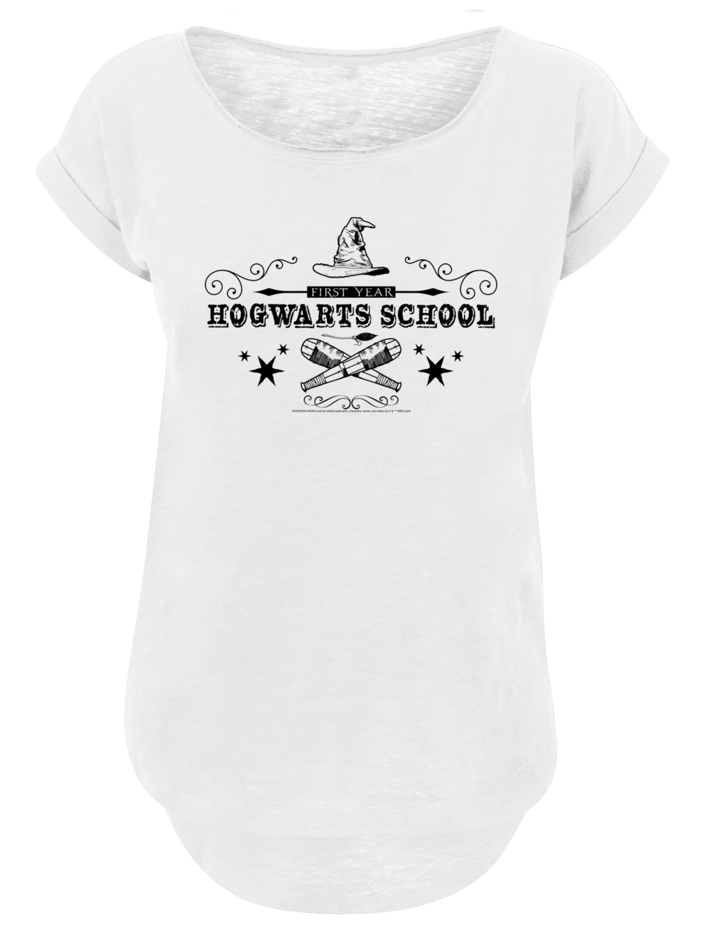 F4NT4STIC Shirt 'Harry Potter Hogwarts First Year' in Wit: voorkant