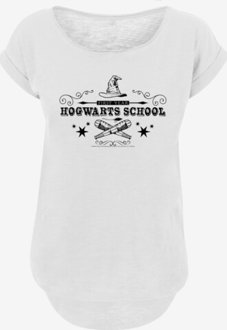 Maglietta 'Harry Potter Hogwarts First Year' di F4NT4STIC in bianco: frontale