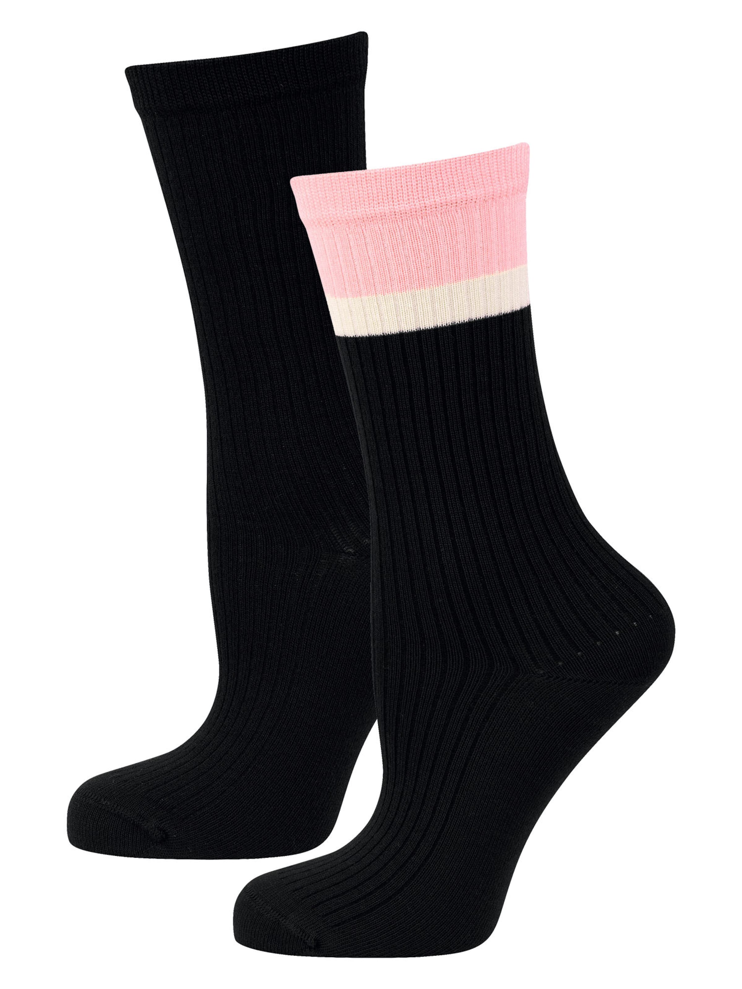 Nur Die Socks ' Soft Modal Ripp ' in Black: front