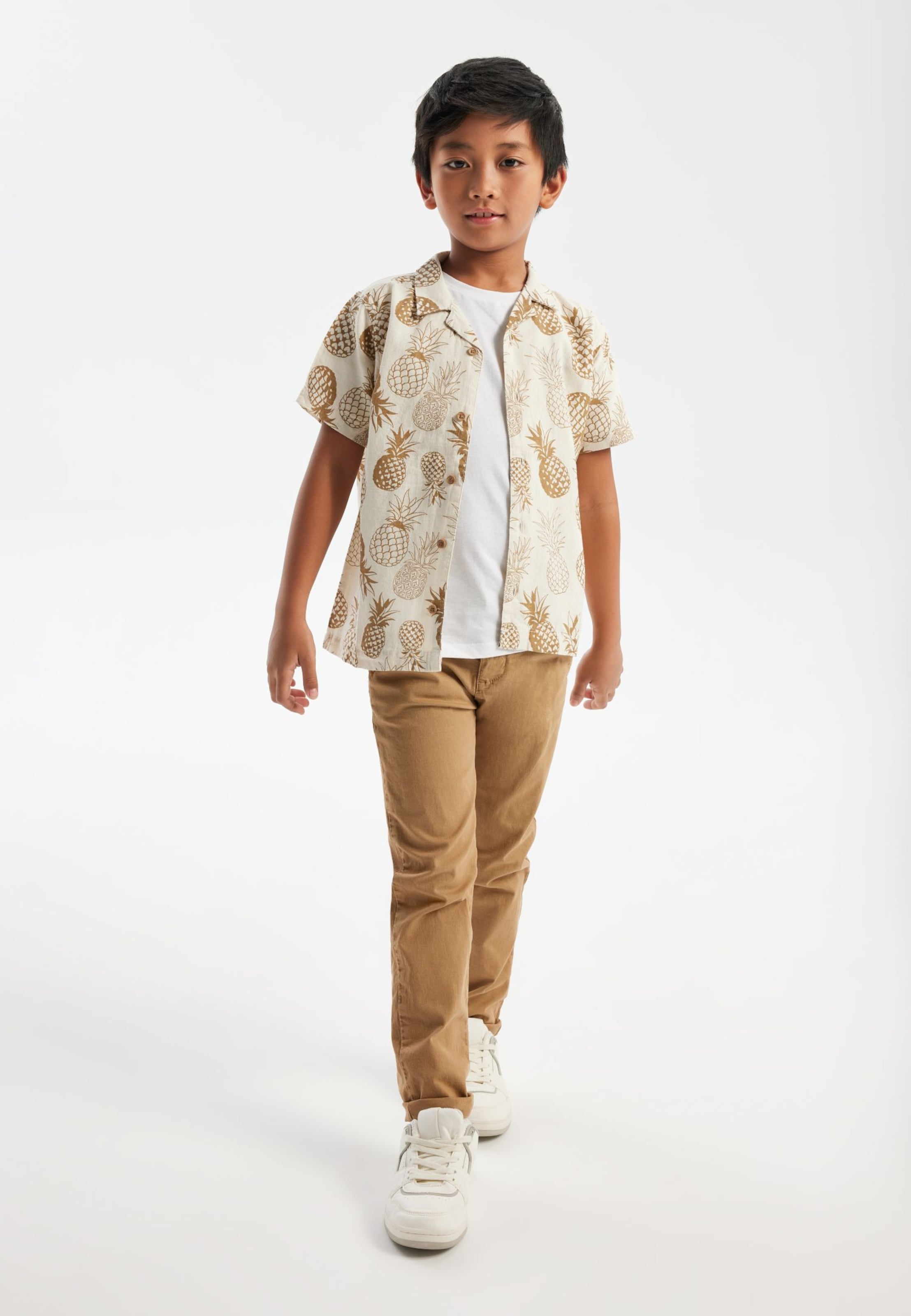 MINOTI Regular fit Skjorta i beige: framsida