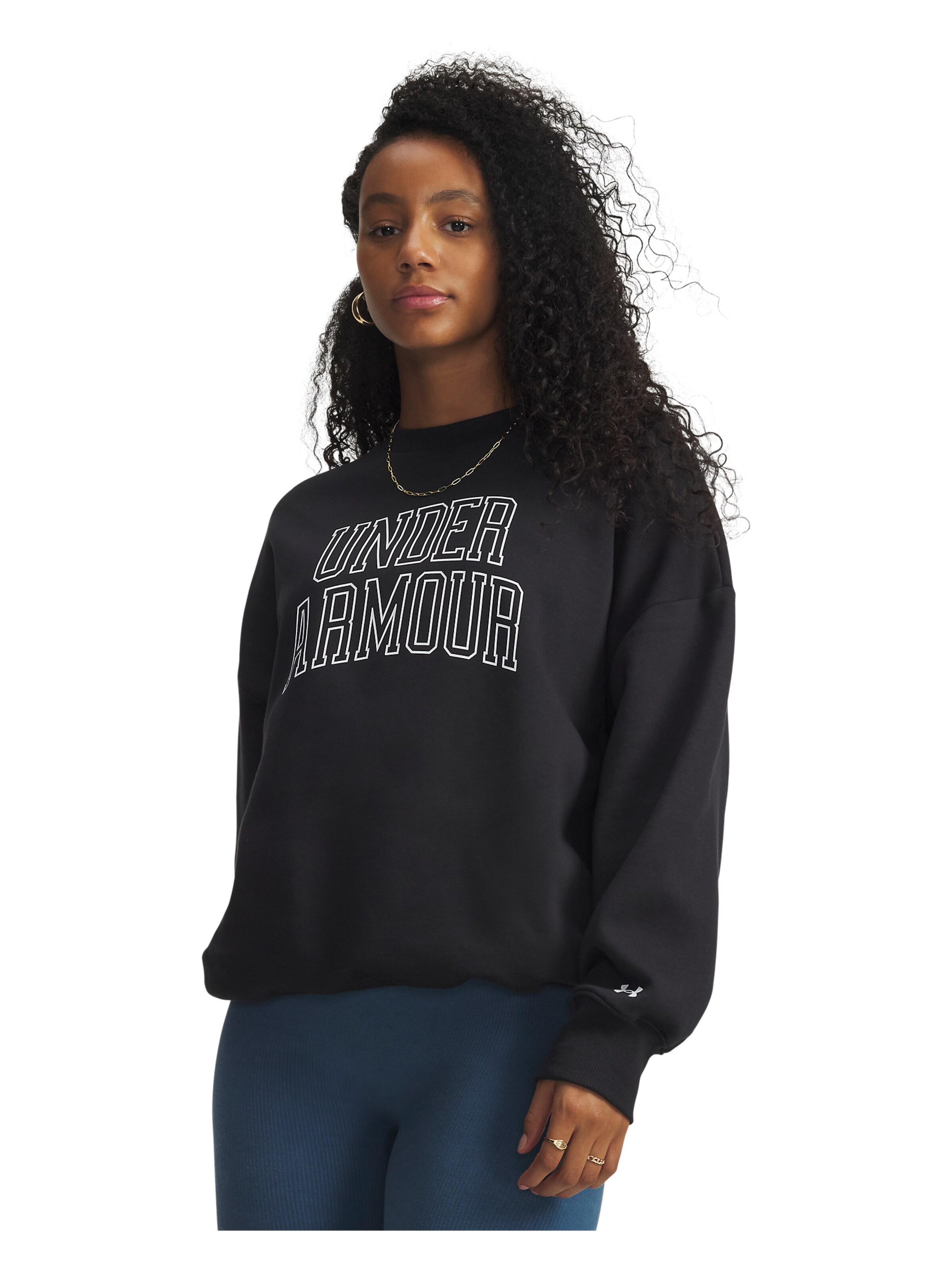 UNDER ARMOUR Sportief sweatshirt in Zwart: voorkant