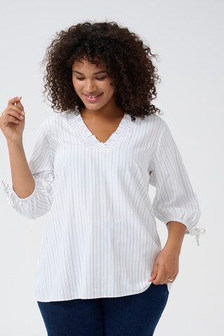 KAFFE CURVE Blouse 'KC Tiara' in White: front