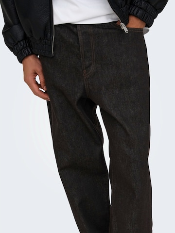 Only & Sons Loosefit Τζιν 'ONSFADE' σε καφέ